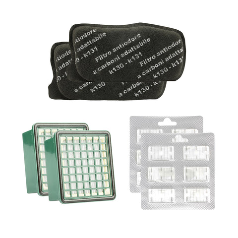 Kit filtres et désodorisants VK130 VK131 compatibles Folletto – Pièces détachées 6 pièces