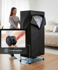 Asciugabiancheria ad Aria Rettangolare con Timer e Telo di Copertura 1000W
