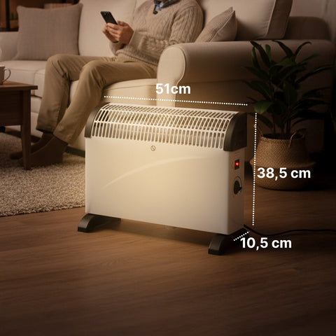 Termoconvettore elettrico Da Pavimento 2000w 51 x 10,5 x 38,5 cm Bianco