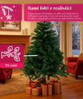 Albero Natalizio Classico – Rami Folti e Stabili, Altezza 150/180/210 cm