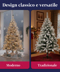 Albero Natalizio Innevato con Rami Folti e Base in Metallo– 150/180/210 cm