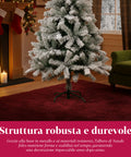 Albero Natalizio Innevato con Rami Folti e Base in Metallo– 150/180/210 cm