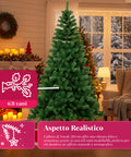 Albero di Natale Realistico Verde 210 cm e 631 Rami – Stile Tradizionale