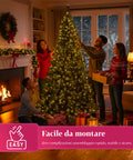 Albero di Natale Realistico Verde 210 cm e 631 Rami – Stile Tradizionale