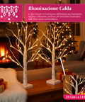 Set 2 Alberelli Decorativi Luci LED – Rami Effetto Betulla e Design Realistico