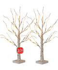 Set 2 Alberelli Decorativi Luci LED – Rami Effetto Betulla e Design Realistico