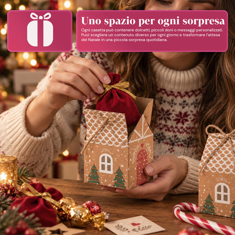 Calendriers de l’Avent – Version sapin avec tiroirs ou maisonnettes avec autocollants