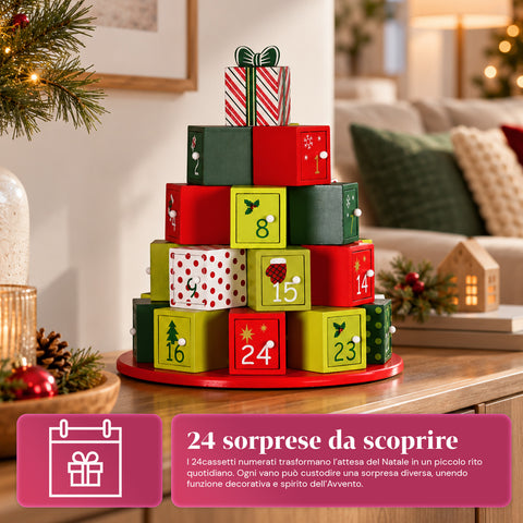 Calendriers de l’Avent – Version sapin avec tiroirs ou maisonnettes avec autocollants