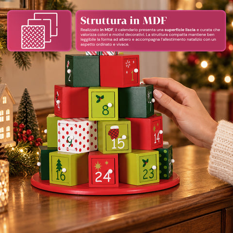 Calendriers de l’Avent – Version sapin avec tiroirs ou maisonnettes avec autocollants