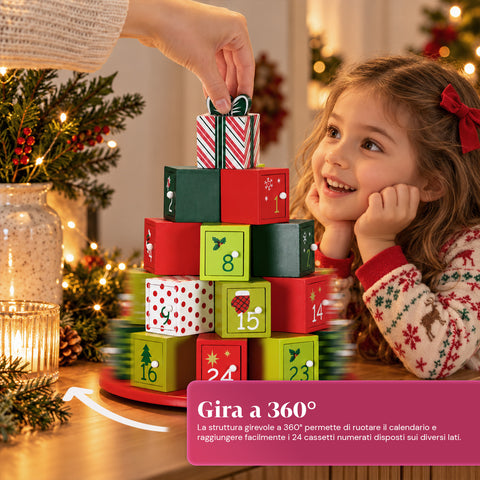 Calendriers de l’Avent – Version sapin avec tiroirs ou maisonnettes avec autocollants