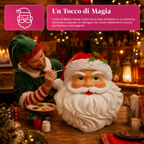 Socle décoratif pour sapin de Noël, 10 motifs, en fer et magnésium, fixation universelle, pour sapins jusqu’à 210 cm, 2 modèles avec lumières LED