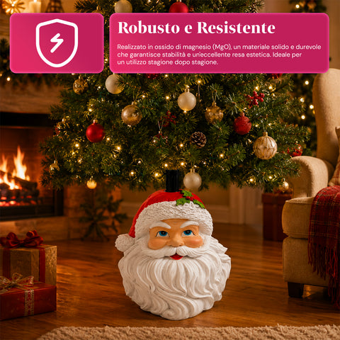 Socle décoratif pour sapin de Noël, 10 motifs, en fer et magnésium, fixation universelle, pour sapins jusqu’à 210 cm, 2 modèles avec lumières LED