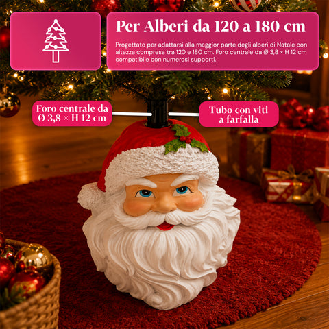 Socle décoratif pour sapin de Noël, 10 motifs, en fer et magnésium, fixation universelle, pour sapins jusqu’à 210 cm, 2 modèles avec lumières LED