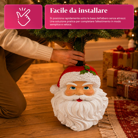 Socle décoratif pour sapin de Noël, 10 motifs, en fer et magnésium, fixation universelle, pour sapins jusqu’à 210 cm, 2 modèles avec lumières LED