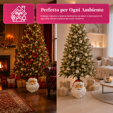 Socle décoratif pour sapin de Noël, 10 motifs, en fer et magnésium, fixation universelle, pour sapins jusqu’à 210 cm, 2 modèles avec lumières LED