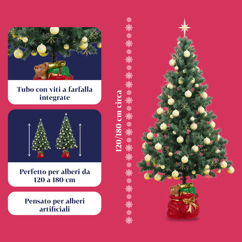 Supporto Albero di Natale Dipinto a Mano – Decorazione Unica e Divertente