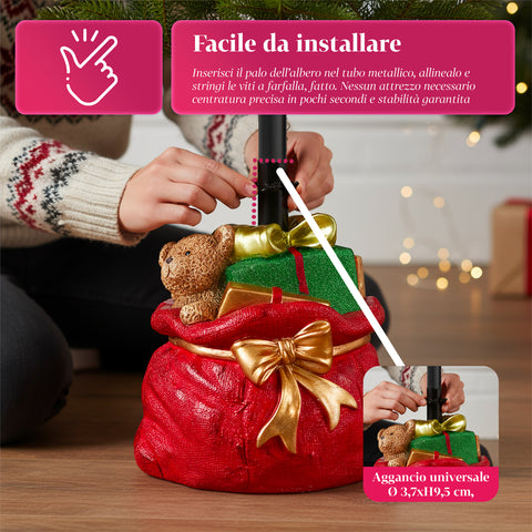 Supporto Albero di Natale Dipinto a Mano – Decorazione Unica e Divertente