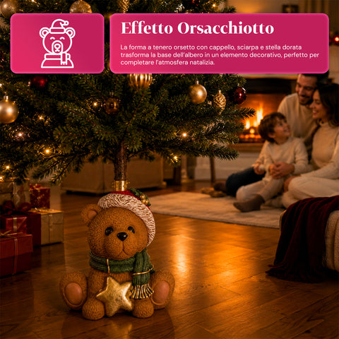 Socle décoratif pour sapin de Noël, 10 motifs, en fer et magnésium, fixation universelle, pour sapins jusqu’à 210 cm, 2 modèles avec lumières LED