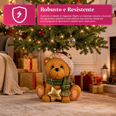 Socle décoratif pour sapin de Noël, 10 motifs, en fer et magnésium, fixation universelle, pour sapins jusqu’à 210 cm, 2 modèles avec lumières LED