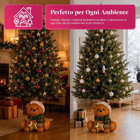 Socle décoratif pour sapin de Noël, 10 motifs, en fer et magnésium, fixation universelle, pour sapins jusqu’à 210 cm, 2 modèles avec lumières LED