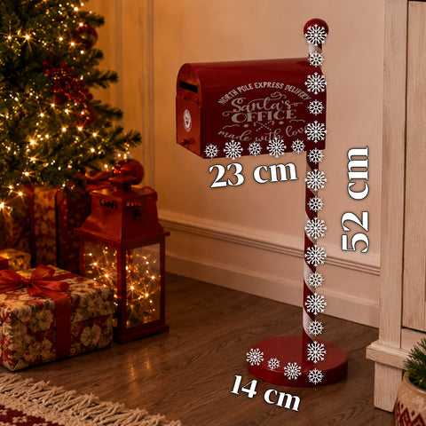 Boîte aux lettres de Noël rouge et blanche H50 cm de style américain