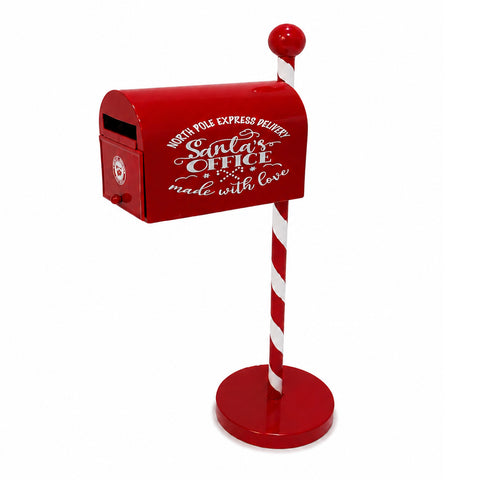 Boîte aux lettres de Noël rouge et blanche H50 cm de style américain
