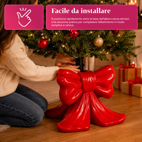 Socle décoratif pour sapin de Noël, 10 motifs, en fer et magnésium, fixation universelle, pour sapins jusqu’à 210 cm, 2 modèles avec lumières LED