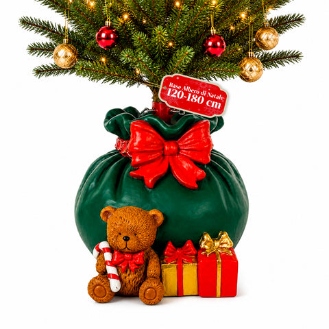 Socle décoratif pour sapin de Noël, 10 motifs, en fer et magnésium, fixation universelle, pour sapins jusqu’à 210 cm, 2 modèles avec lumières LED