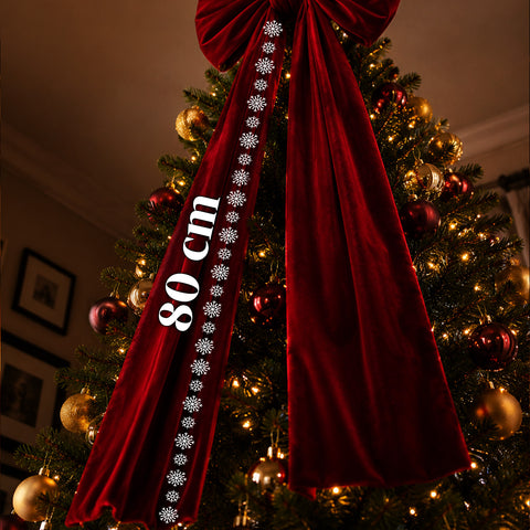 Grand nœud en velours rouge 80 cm ou 190 cm – Ornement rembourré avec crochet, décoration pour porte, sapin et intérieur