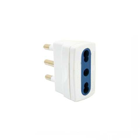 Adaptateur simple prise bipasse et fiche 10/16A 2P+T Blanc