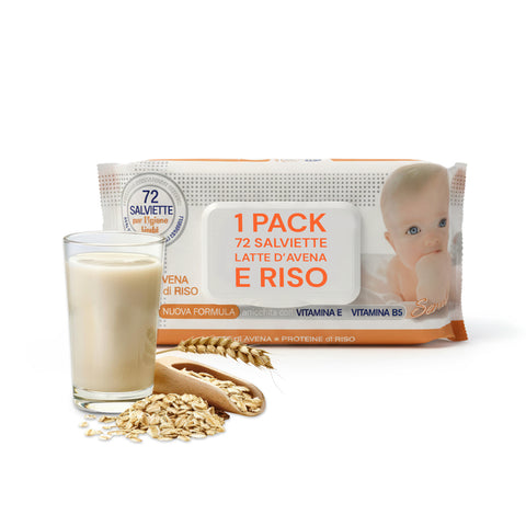 Lingettes Bébé 72 / 864 pcs – Douces en nid d'abeille Parfum Lait d'Avoine et Riz, Aloé ou Crème au Talc