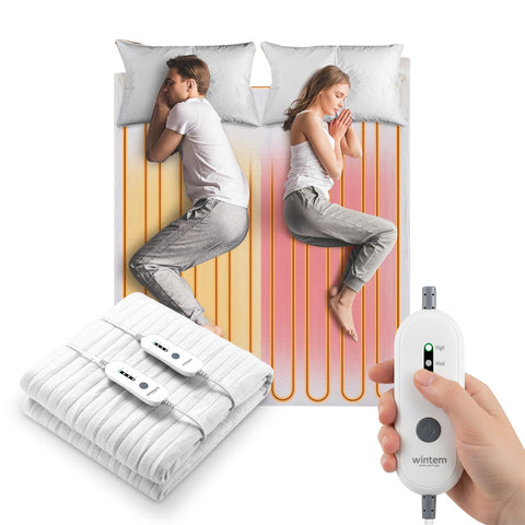 Coperta Termica Elettrica Coprimaterasso Lavabile con Riscaldamento Rapido e 4 Temperature