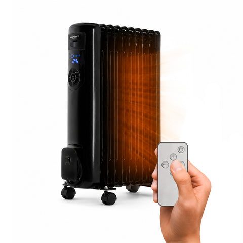 Radiateur électrique à bain d'huile 2000W 9 éléments avec 3 niveaux de réglage et minuterie