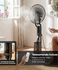 Ventilatore A Piantana Con Nebulizzatore 75W - 3 Velocità e Telecomando