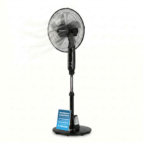 Ventilateur sur pied 40W 40 cm avec télécommande et hauteur réglable jusqu'à 135 cm – 6 vitesses