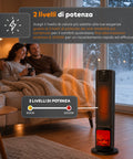 Stufa Elettrica Smart 2000W con APP Tuya, LED Display, Funzione ECO e Timer
