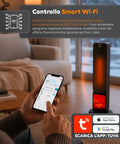 Stufa Elettrica Smart 2000W con APP Tuya, LED Display, Funzione ECO e Timer