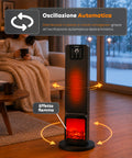 Stufa Elettrica Smart 2000W con APP Tuya, LED Display, Funzione ECO e Timer