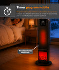 Stufa Elettrica Smart 2000W con APP Tuya, LED Display, Funzione ECO e Timer