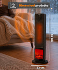 Stufa Elettrica Smart 2000W con APP Tuya, LED Display, Funzione ECO e Timer