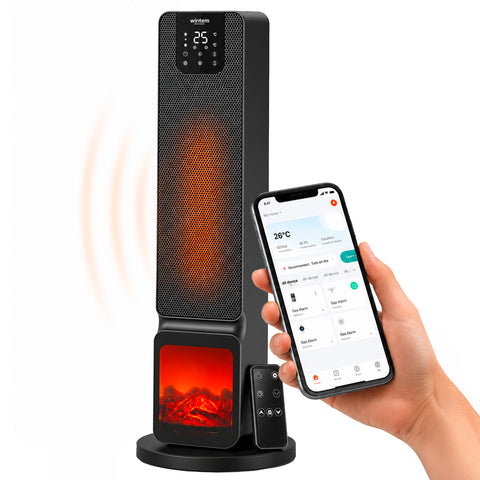 Radiateur électrique intelligent 2000W avec application Tuya, écran LED, fonction ECO et minuterie
