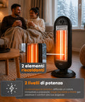 Stufa Elettrica Flare Oscillante con Tecnologia al Carbonio e Antiribaltamento