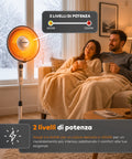 Stufa a Parabola Flux 1100W al Carbonio con Telecomando e Timer