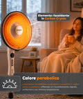 Stufa a Parabola Flux 1100W al Carbonio con Telecomando e Timer