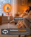 Stufa a Parabola Flux 1100W al Carbonio con Telecomando e Timer