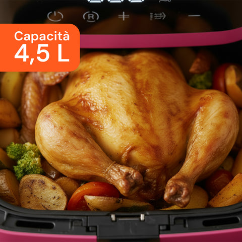Friggitrice ad Aria 4,5L con Display LED Touch e 7 Programmi di Cottura 1400W