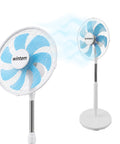 Ventilatore a Piantana 40W con 7 Pale in PP, 3 Velocità, Altezza Regolabile 80-100cm – Oscillazione Orizzontale 60° e Inclinazione 45°
