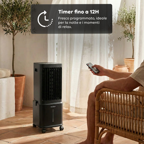 Raffrescatore Evaporativo 8,5L con Telecomando – Display LED Touch, 3 Velocità, Timer 7h e 80W