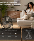 Ventilatore da Terra ø 40cm – Inclinabile, Potenza 65W e Pale in Metallo