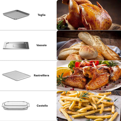 Friggitrice Forno Ad Aria 22l Con 4 Accessori